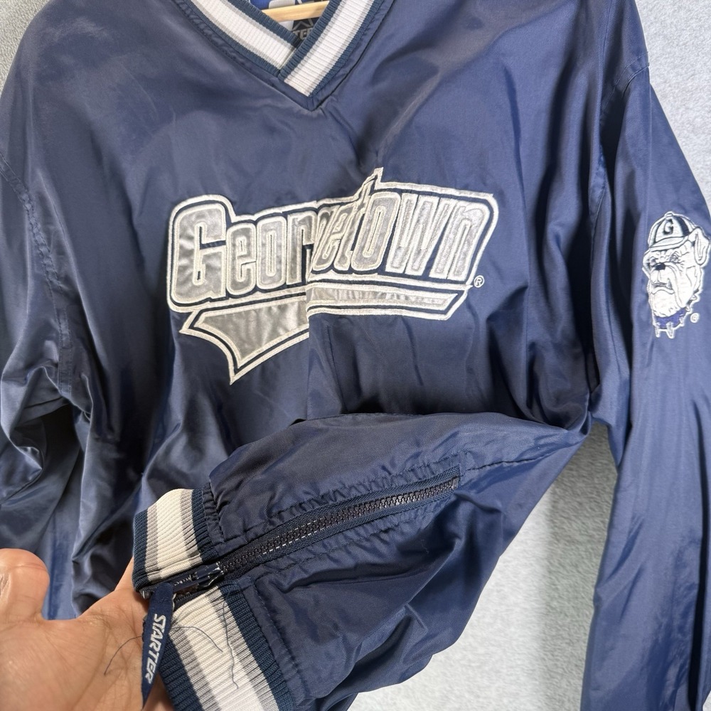 Vintage Starter Georgetown Hoyas Pullover Jacket Embroidered Small 90s - Picture 5 of 11